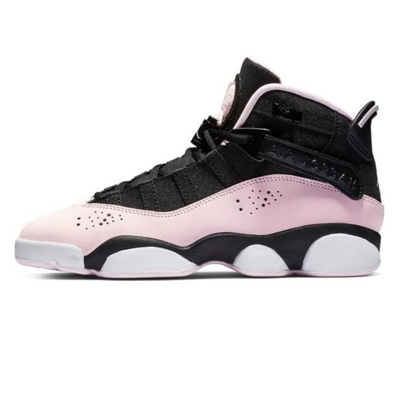 pink and black jordans womens